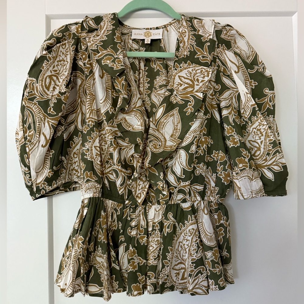 Anna Cate floral peplum blouse